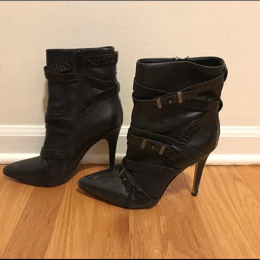 Guess Black Leather Boots Size 7.5